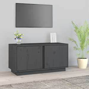 TV skříňka šedá 80 x 35 x 40,5 cm masivní borové dřevo