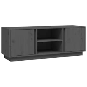 TV skříňka šedá 110x35x40,5 cm masivní borové dřevo - obrázek 2