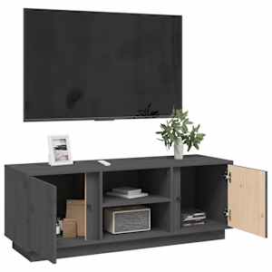 TV skříňka šedá 110x35x40,5 cm masivní borové dřevo - obrázek 5