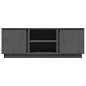 TV skříňka šedá 110x35x40,5 cm masivní borové dřevo - obrázek 6