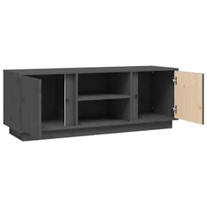 TV skříňka šedá 110x35x40,5 cm masivní borové dřevo - obrázek 7