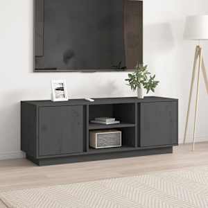 TV skříňka šedá 110x35x40,5 cm masivní borové dřevo