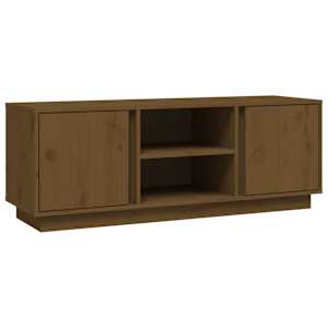 TV skříňka medově hnědá 110x35x40,5 cm masivní borové dřevo - obrázek 2