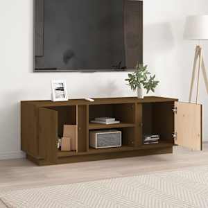 TV skříňka medově hnědá 110x35x40,5 cm masivní borové dřevo - obrázek 3