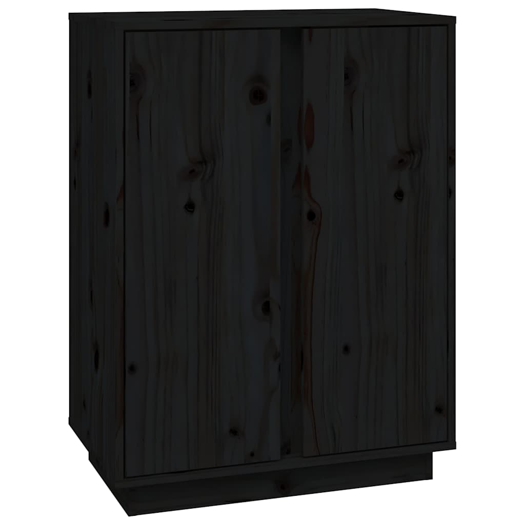E-shop vidaXL Komoda čierna 60x35x80 cm borovicový masív