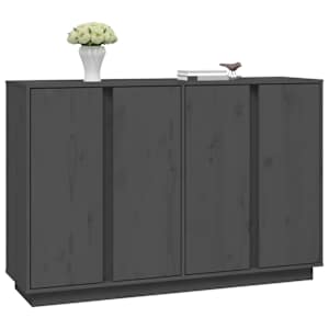Příborník šedý 120x35x80 cm masivní borové dřevo - obrázek 4