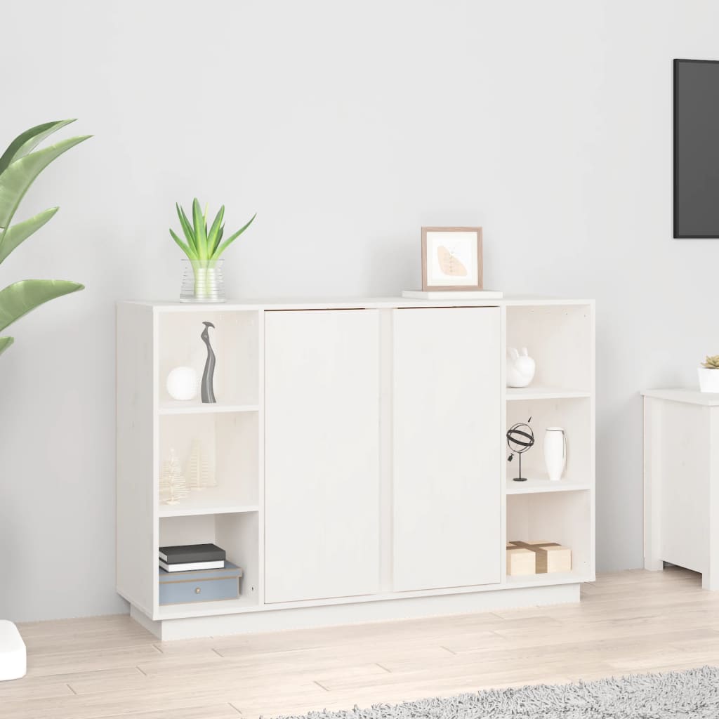 vidaXL Servantă, alb, 120x35x80 cm, lemn masiv de pin 120x35x80 imagine noua