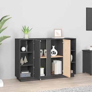 vidaXL Sk&aring;p gr&aring; 120x35x80 cm massiv furu