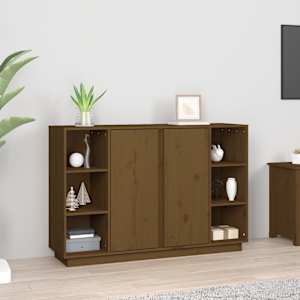 Příborník medově hnědý 120x35x80 cm masivní borové dřevo - obrázek 1