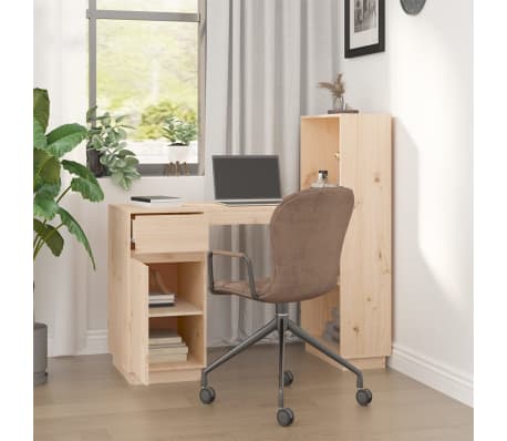 vidaXL Escritorio de madera maciza de pino 110x53x117 cm