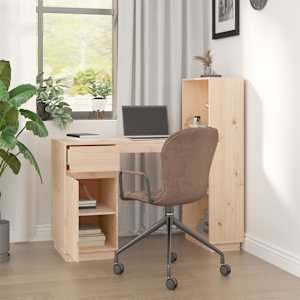 vidaXL Escritorio de madera maciza de pino 110x53x117 cm