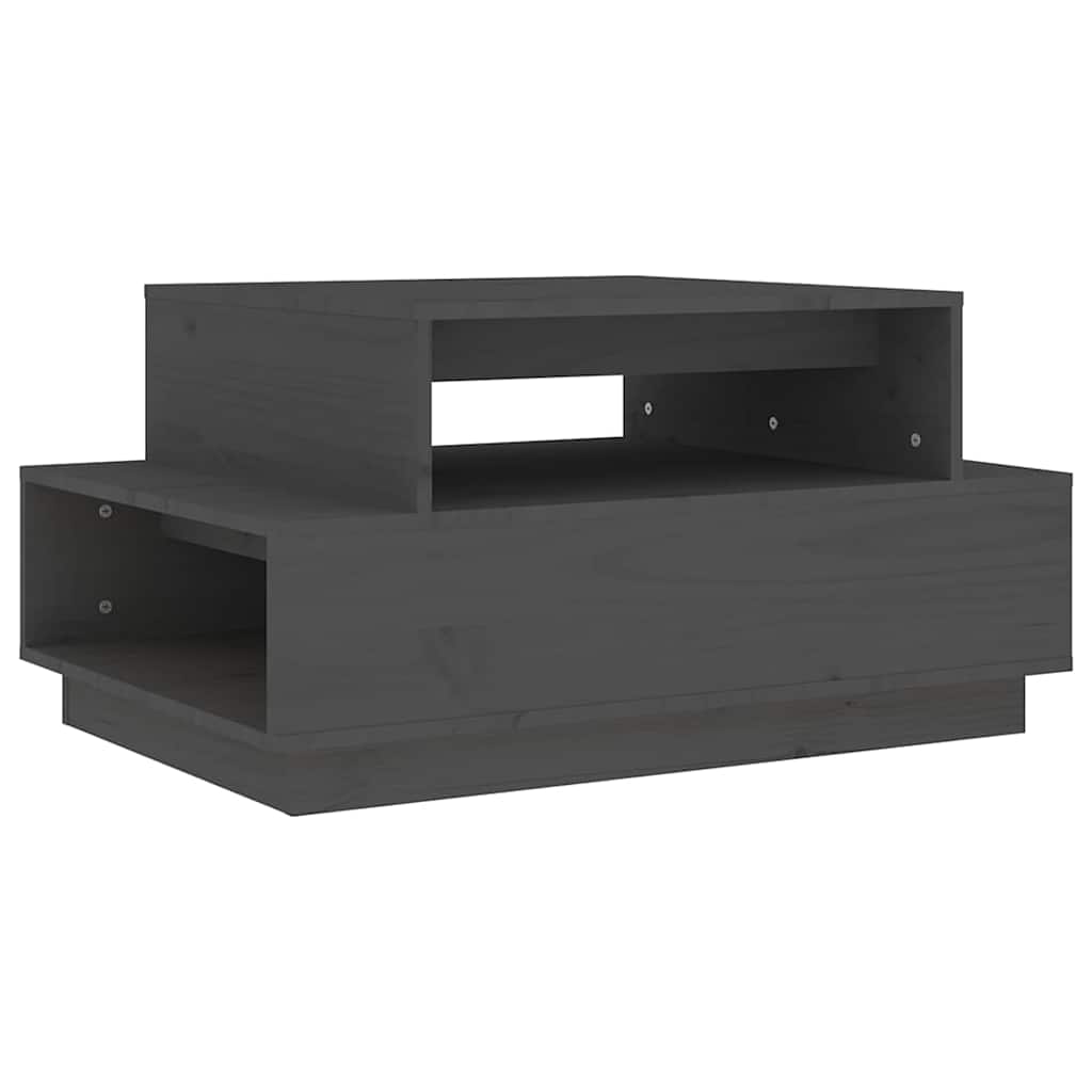 vidaXL Konferenční stolek šedý 80x55x40,5 cm masivní borové dřevo