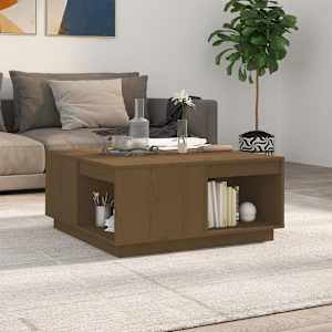 Konferenční stolek medově hnědý 80x81x36,5 cm masivní borovice - obrázek 1