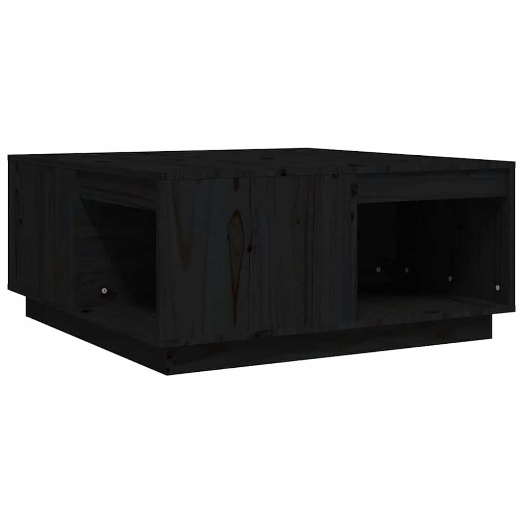 vidaXL Konferenční stolek černý 80x81x36,5 cm masivní borové dřevo