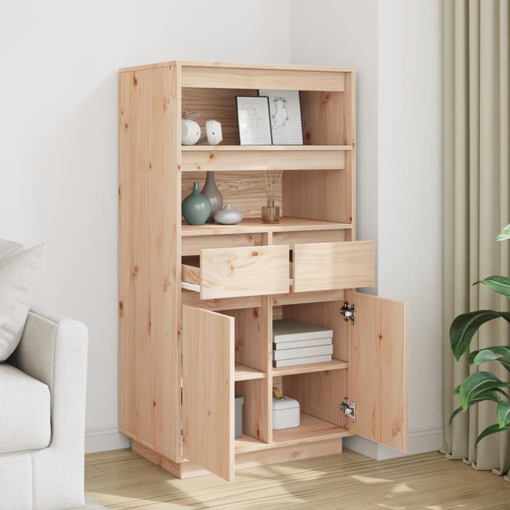 vidaXL Vysoká skrinka 60x40x116,5 cm masívna borovica