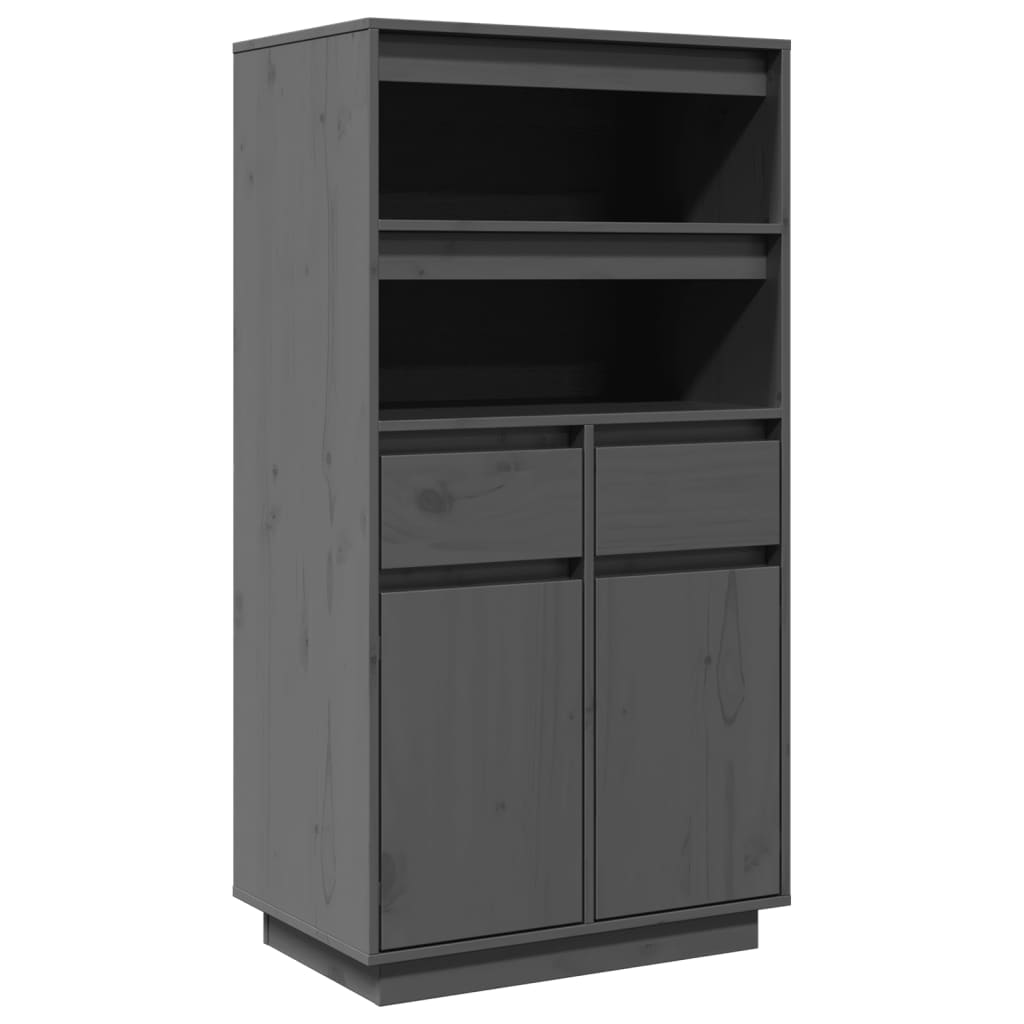 vidaXL Skříň highboard šedá 60 x 40 x 116,5 cm masivní borové dřevo