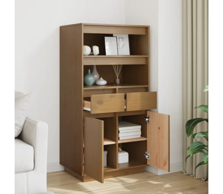 vidaXL Dulap &icirc;nalt, maro miere, 60x40x116,5 cm, lemn masiv de pin