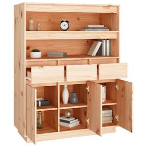 Skříň highboard 89x40x116,5 cm masivní borové dřevo - obrázek 6