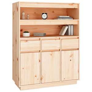 Skříň highboard 89x40x116,5 cm masivní borové dřevo - obrázek 7