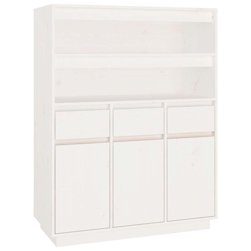 vidaXL Skříň highboard bílá 89 x 40 x 116,5 cm masivní borové dřevo