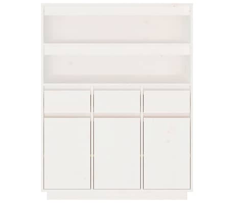 vidaXL Aparador alto de madera maciza de pino blanco 89x40x116,5 cm