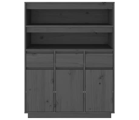 vidaXL Komoda, pilka, 89x40x116,5cm, pu&scaron;ies medienos masyvas