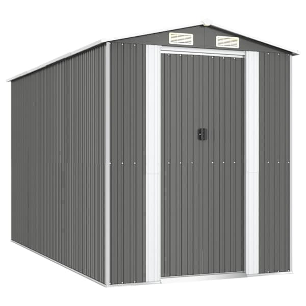 vidaXL aiakuur, helehall, 92x357x223 cm, tsingitud teras
