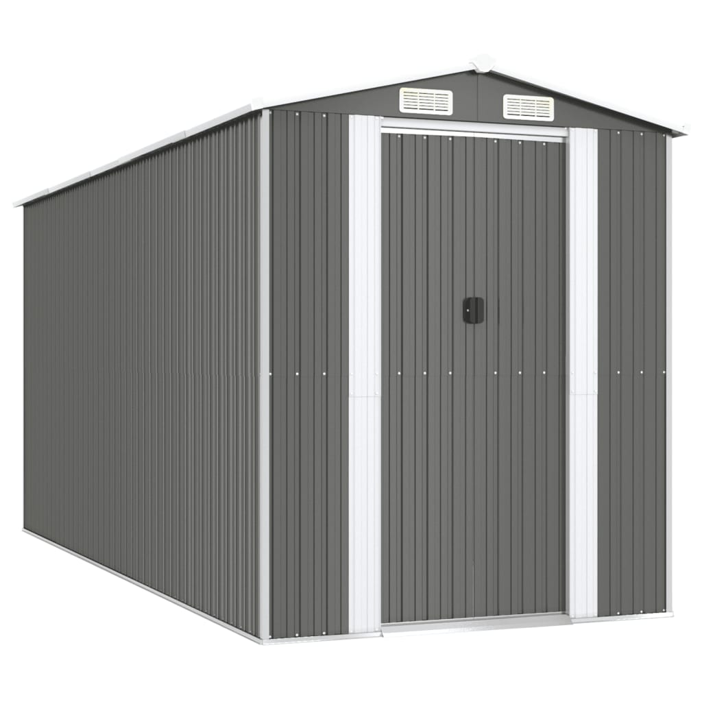 VidaXL Garden Shed Light Gray 75.6x173.2x87.8 Galvanized Steel