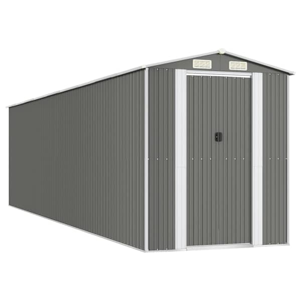 vidaXL aiakuur, helehall, 192x772x223 cm, tsingitud teras