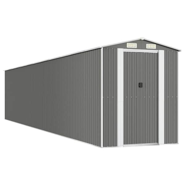 vidaXL aiakuur, helehall, 192x1021x223 cm, tsingitud teras