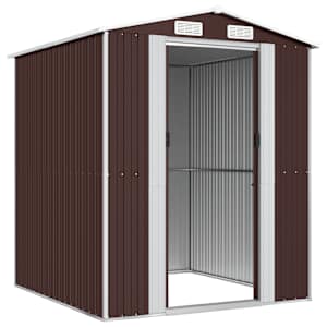 Zahradní kůlna tmavě hnědá 192 x 191 x 223 cm pozinkovaná ocel - obrázek 4