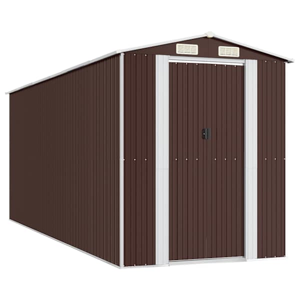 vidaXL aiakuur, tumepruun, 192x523x223 cm, tsingitud teras