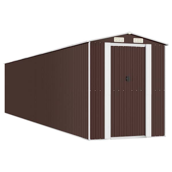 vidaXL aiakuur, tumepruun, 192x938x223 cm, tsingitud teras