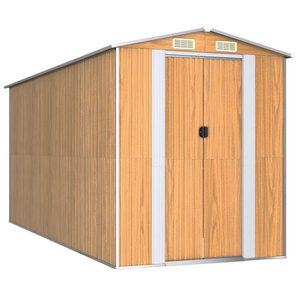 vidaXL aiakuur, helepruun, 192x440x223 cm, tsingitud teras