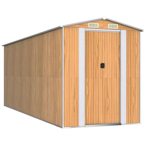 vidaXL aiakuur, helepruun, 192x523x223 cm, tsingitud teras
