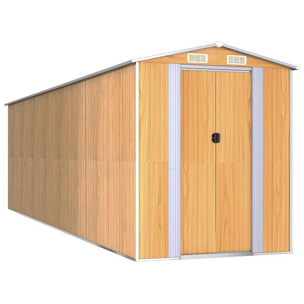 vidaXL aiakuur, helepruun, 192x689x223 cm, tsingitud teras