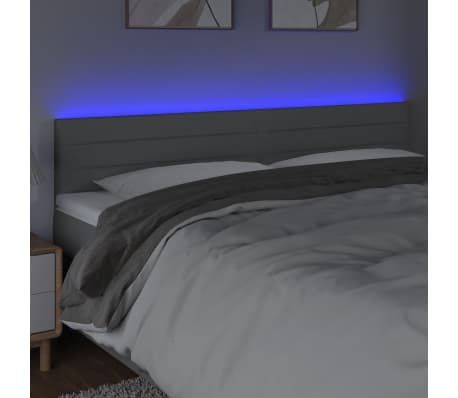 vidaXL LED Headboard Light Gray 63"x2"x30.7"/34.6" Fabric