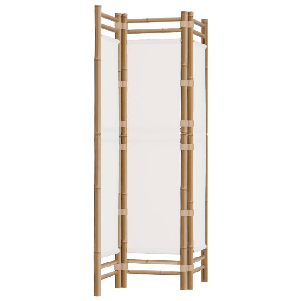 Image of vidaXL Folding 3-Panel Room Divider 120 cm Bamboo and Canvas