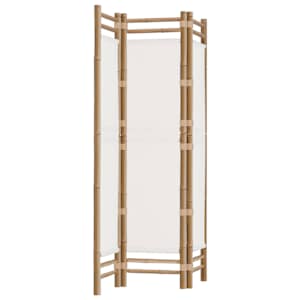 Skládací 3panelový paraván 120 cm bambus a plátno - obrázek 2