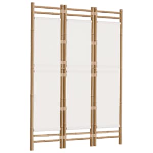 Skládací 3panelový paraván 120 cm bambus a plátno - obrázek 3