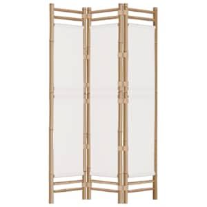 Skládací 3panelový paraván 120 cm bambus a plátno - obrázek 5
