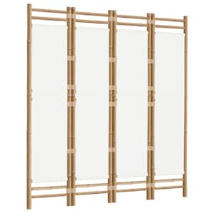 Skládací 4panelový paraván 160 cm bambus a plátno - obrázek 3