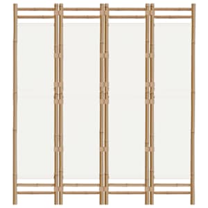 Skládací 4panelový paraván 160 cm bambus a plátno - obrázek 4