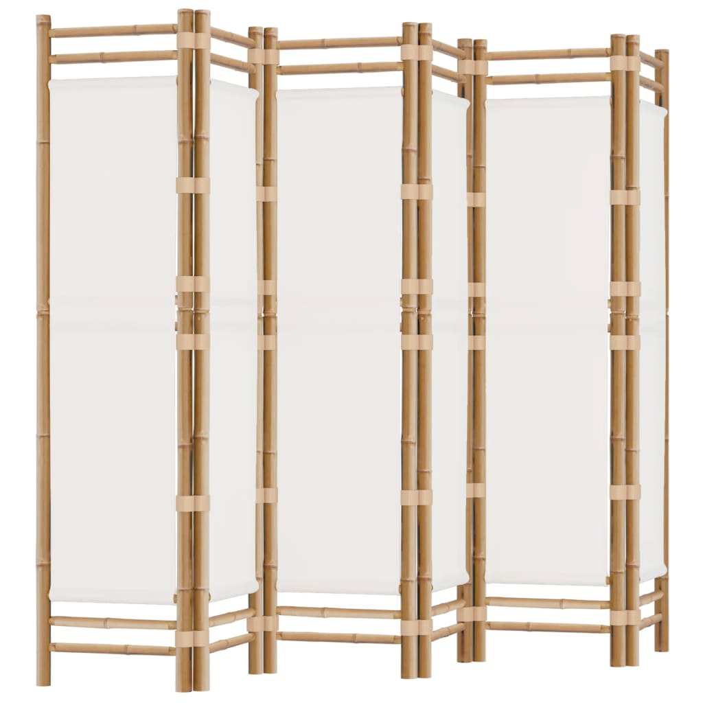 Image of vidaXL Folding 6-Panel Room Divider 240 cm Bamboo and Canvas