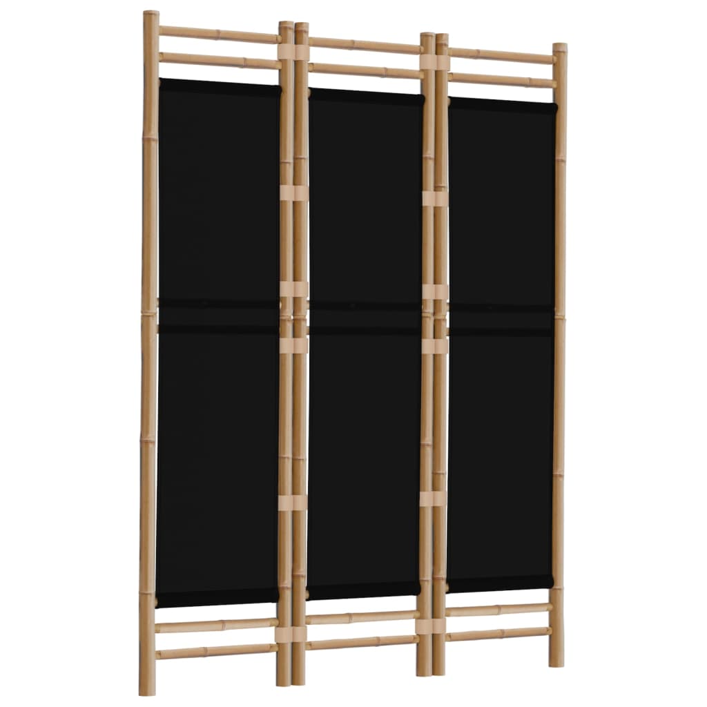 Udtømning grundigt markedsføring 3-panels rumdeler 120 cm foldbar bambus og kanvas • Hjemshop.dk