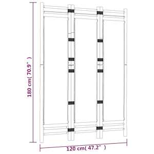 Skládací 3panelový paraván 120 cm bambus a plátno - obrázek 9