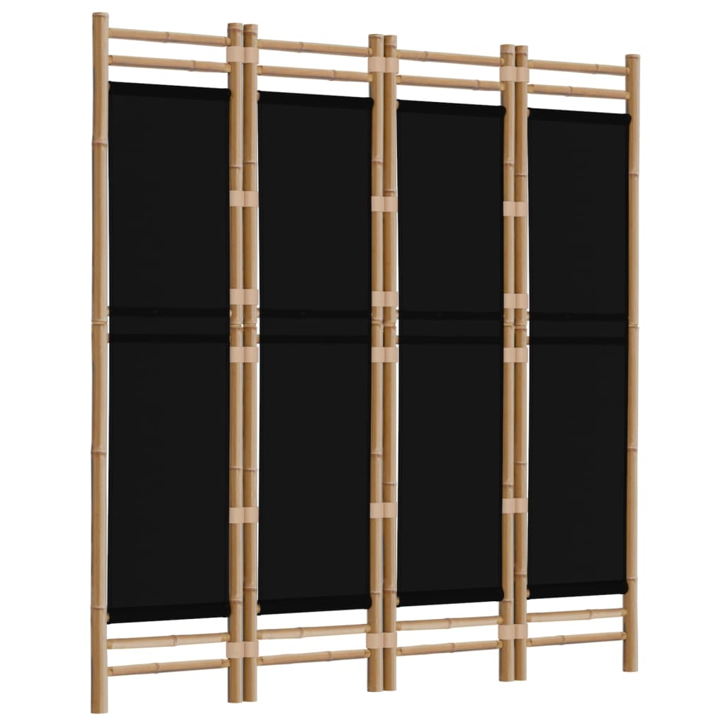 vidaXL Kamerscherm 4-panelen inklapbaar 160 cm bamboe en canvas