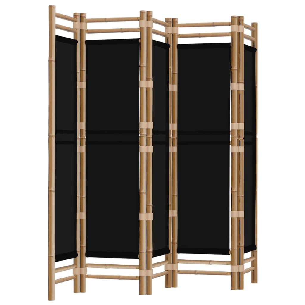 Image of vidaXL Folding 5-Panel Room Divider 200 cm Bamboo and Canvas