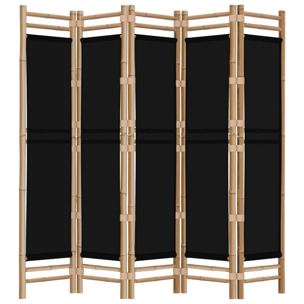tricky Vask vinduer med tiden 5-panels Rumdeler 200 Cm Foldbar Bambus Og Kanvas - Maribelle