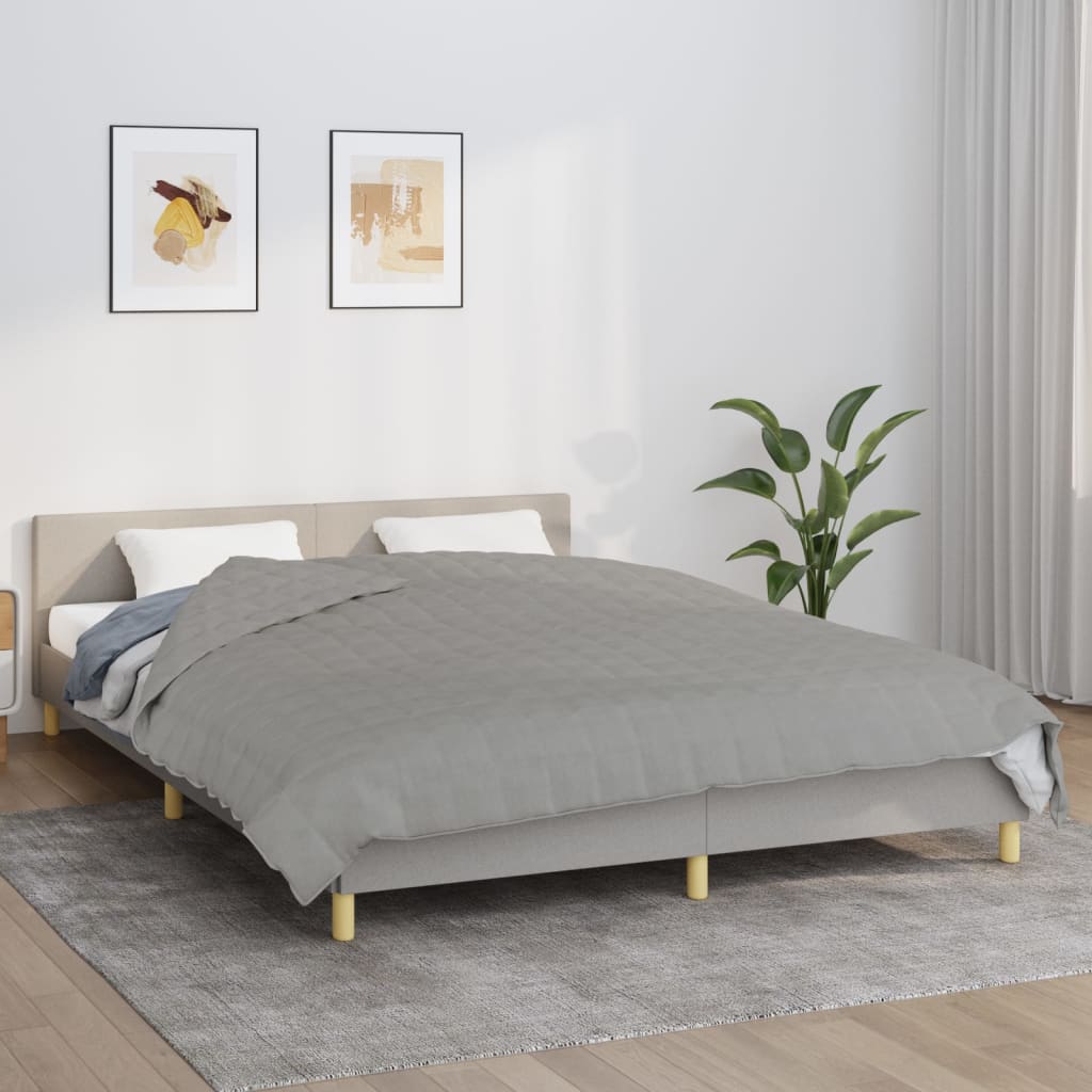 vidaXL Pătură cu greutăți, gri, 200x235 cm, 15 kg, material textil